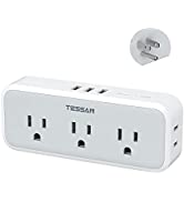Multi Plug Outlet Splitter with USB, TESSAN Outlet Extender Multiple Plug Expander with 3 USB Wal...