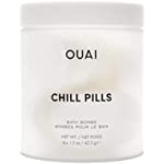 OUAI Chill Pills. Escape to Your Own Relaxing Spa with Jasmine and Rose Scented Bath Bombs. Unwind While Jojoba, Safflower and Hemp Seed Oil Improve Texture, Moisturize and Calm Skin. (6 x 1.5 oz)