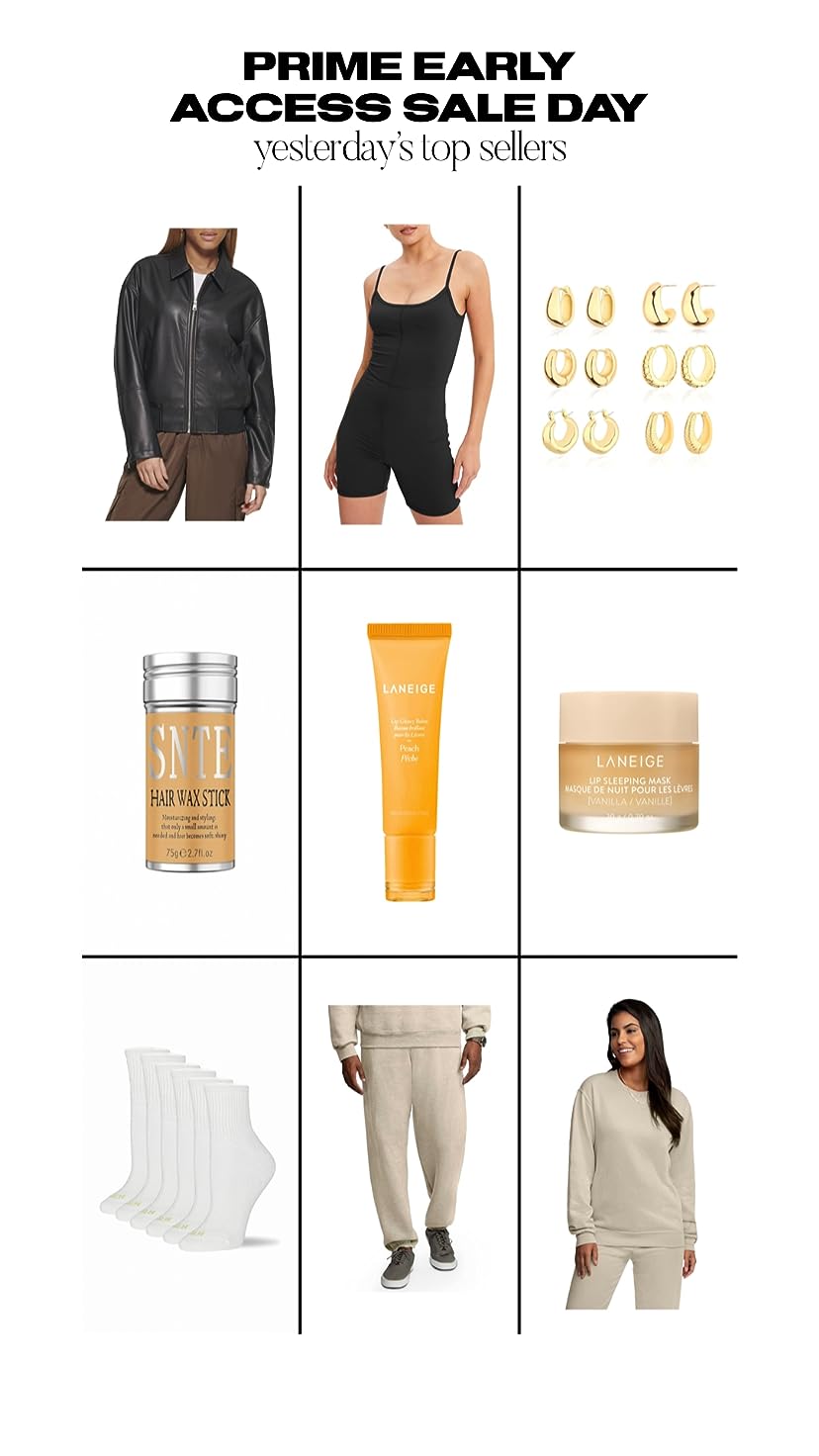 Prime Early Access Sale: Yesterday&#39;s top sellers! I wear size small in the romper &amp; sweatsuit &amp; a large in the leather jacket for an oversized fit! #FoundItOnAmazon