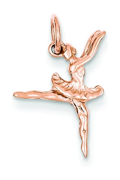 14k Rose Gold Polished 3-Dimensional Ballerina Charm