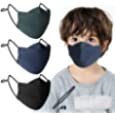 iLieber Kids Cloth Face Masks Reusable Washable, Breathable 4D Cloth Masks with Nose Wire Filter Pocket for Child, Boy, Girl