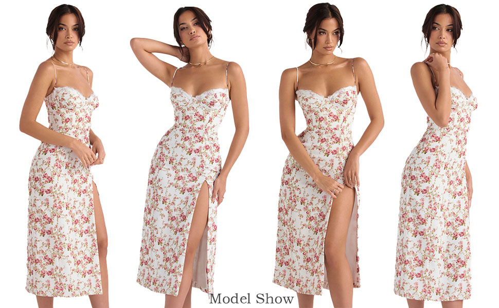 Women''s halter floral split dress