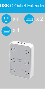 USB C Outlet Extender