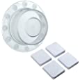 SlipX Solutions Clear Bottomless Bath Overflow Drain Cover and White Shower Splash Clips