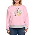Disney Womens Plus Size Mickey Minnie Mouse Lightweight Sweatshirt (Pink, 1X)