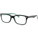 Ray-Ban RX5228 8121 50MM Black on Transparent Green Square Eyeglasses for Men for Women + BUNDLE With Designer iWear Complimentary Eyewear Kit