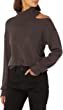 The Drop Women's Josephine Long-Sleeve Cut-Out Loose Turtleneck Sweater