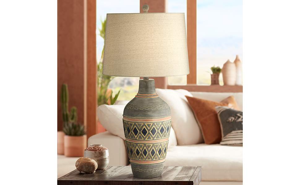 Desert Mesa Southwest Rustic Jar Table Lamp