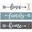 Dahey 3 Pieces Farmhouse Wall Decor Wood Sign Arrow Decor Love Family Home Quote Sign Rustic Wall Art Decoration for Entryway, Living Room, Bedroom, Bathroom, Gift for Mothers Day, 13&quot;x 3&quot;, Multi