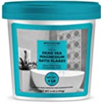 Aromasong Raw Dead Sea Magnesium Flakes for Bath - 4 LB Bulk Bath Salt in Reusable Bucket