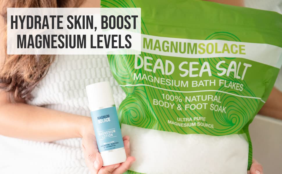 magnesium bath flakes and lotion fast absorbing foot soak skin moisture