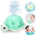 OENUX Baby Bath Toys,Spray Water Bath Toys for Toddlers,Light Up Bathtub Toys with LED Light,Auto Induction Sprinkler Swimming,Pool,Bathroom,Shower Water Toys for Infant,Boys,Girls Kids Age 1-3