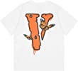FEIXI Big V Shirt Letter Butterfly Printing Shirts Hip Hop Short Sleeve T-Shirt for Men Women