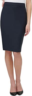 DKNY Womens Below Knee Office Wear Pencil Skirt Navy 4