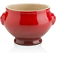 Le Creuset Heritage Stoneware Soup Bowl, 20-Ounce, Cerise (Cherry Red)