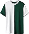 GORGLITTER Men's Color Block Round Neck Casual Tee Shirt Letter Print Short Sleeve Gym Tee Top