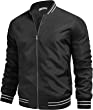 COOFANDY Men's Bomber Jackets Lightweight Windbreaker Full Zip Varsity Jacket Casual Spring Fall Active Coat Outwear