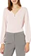 Kasper Women's V-Neck Top with Gathered Cuffs