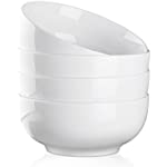 Cibeat 39 Ounce Porcelain Bowls Set 4 Pack Premium White Ceramic Bowls for Cereal, Soup, Salad, Pasta, Prep, Rice, Ice cream, Microwave &amp; Dishwasher Safe