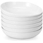 Cibeat 22 Ounce Porcelain Pasta Bowls Set 6 Pack Premium White Ceramic Large Capacity Plates for Salad and Soup, Serving Bowl, Microwave &amp; Dishwasher Safe