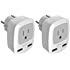 Type E/F Germany European Adapter 2 Pack, TESSAN Schuko France Travel Power Plug 2 USB, Outlet Adaptor Charger for US to Most