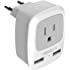 European Travel Plug Adapter, TESSAN International Power Plug with 2 USB, Type C Outlet Adaptor Charger for US to Most of Eur