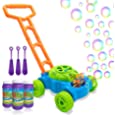 Lydaz Bubble Lawn Mower for Toddlers, Kids Bubble Blower Maker Machine, Summer Outdoor Push Toys, Easter Basket Stuffers Birthday Toys Gifts for Preschool Baby Boys Girls