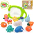 LAFALA Baby Bath Toys for Toddlers 1-3 Bathtub&amp;Shower Pool Toys for 6, 9, 12, 18 Months 1, 2, 3 Years, Boys Girls Kids Whale octopus12PCS