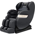 Real Relax Massage Chair, Full Body Zero Gravity Shiatsu Massage Recliner with Bluetooth Heat Foot Roller, FAVOR-03 Plus(Black)