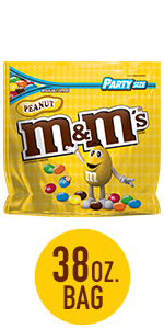 M&M''S Peanut Chocolate Candy Party Size Bag