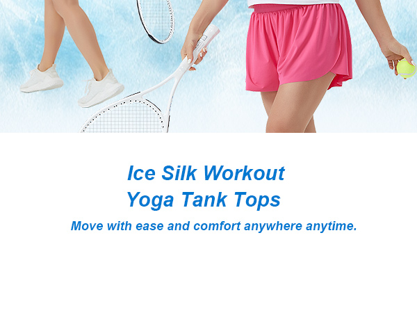 Ice Silk Workout Tops for Women Quick Dry Muscle Gym Running Shirts Sleeveless Flowy Yoga Tank Tops