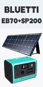 BLUETTI Portable Power Station EB70+SP200