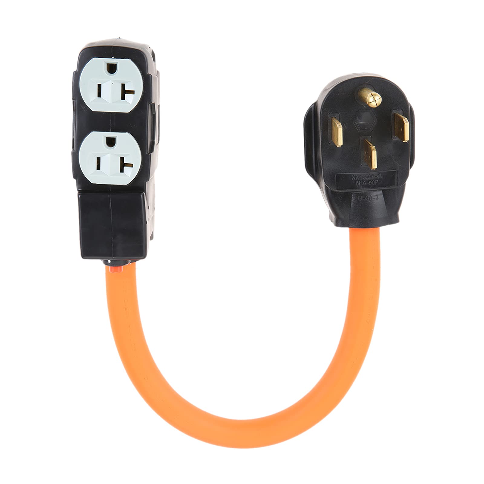 4-Prong 220V 14-50p Outlet Plug to 120V 5-20R/15R Female Adapter Power Cord for 20V 15/20Amp Household W/Breaker