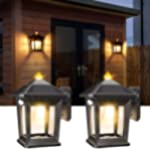 2 Pack Solar Wall Lights Outdoor, APONUO IP65 Waterproof Solar Sconce Lights with 3 Modes Wireless Dusk to Dawn Motion Sensor LED, Solar Outdoor Wall Lanterns for Front Porch, Patio Garage and Yard