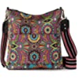 Sakroots Womens Eco-twill Lucia Crossbody in REPREVE Eco Twill, Rainbow Wanderlust, One Size US