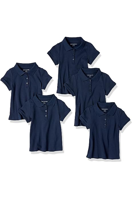 Girls and Toddlers' Uniform Short-Sleeve Interlock Polo Shirt, Multipacks
