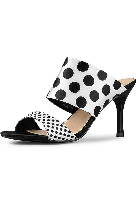 Women's Polka Dots Stiletto Heel Slides Sandals