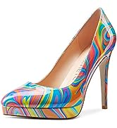 Castamere Womens High Heels Platform Pumps Slip-on Stilettos 12CM Heel Office Dress Shoes