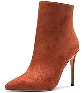 Castamere Womens High Heel Ankle Boots Pointed Toe Slip-on Buckle Stiletto Boot 10CM Heels