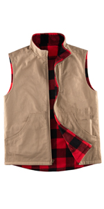 Men''s Reversible Casual Vest Flannel Lined 