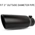 3 inlet Black Exhaust Tip,Vonegrok Universal 3" Inlet 4" Outlet 12" Long Exhaust Tailpipe Tip