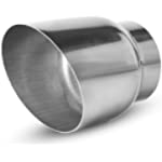 AUTOSAVER88 3 Inch Inlet Exhaust Tip, 3&quot; Inlet 4&quot; Outlet 5&quot; Overall Length Stainless Steel Exhaust Tips Chrome Polished Tailpipe