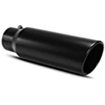 Apeixoto 3 Inch Black Exhaust Tip 3&quot; x 4&quot; x 12&quot; Black Inlet Diesel Exhaust Tailpipe Tip 3&quot; Inside Diameter with Bolt/Clamp On Design