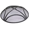 Sunnydaze Reinforced Steel Mesh Fire Pit Spark Screen - Round Fire Pit Screen with Ring Handle - Durable Black Metal Mesh Design - Patio Fire Pit Accessory - 22-Inch Diameter