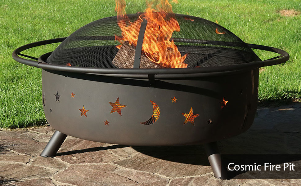 Sunnydaze Cosmic Fire Pit with Spark Screen