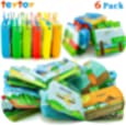 teytoy Baby Bath Toys, 6Pack Nontoxic Fabric Baby Bath Books Early Education Bathtub Toys Activity Waterproof Baby Books for Toddler, Infants and Kids Perfect for Baby Shower