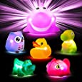 Bath Toys for Toddlers 1-3, Light Up Bath Toys Baby Bathtub Toys Bathroom Floating Animal Set with Colorful Flashing LED Light for Baby (Funny Forest Animal Style)