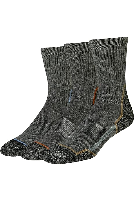 Men's Cushioned Hiking Crew Socks, 3 Pairs