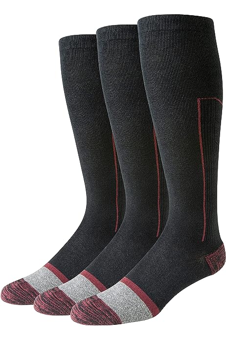 Men's Graduated Compression Over The Calf Cotton Socks, 3 Pairs