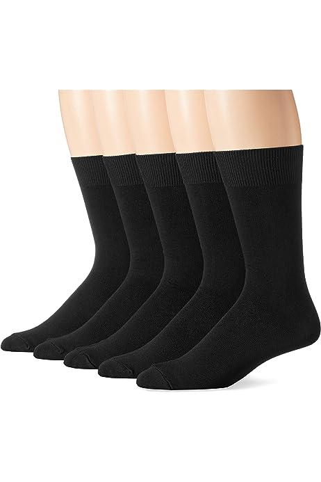 Men's Solid Dress Socks, 5 Pairs